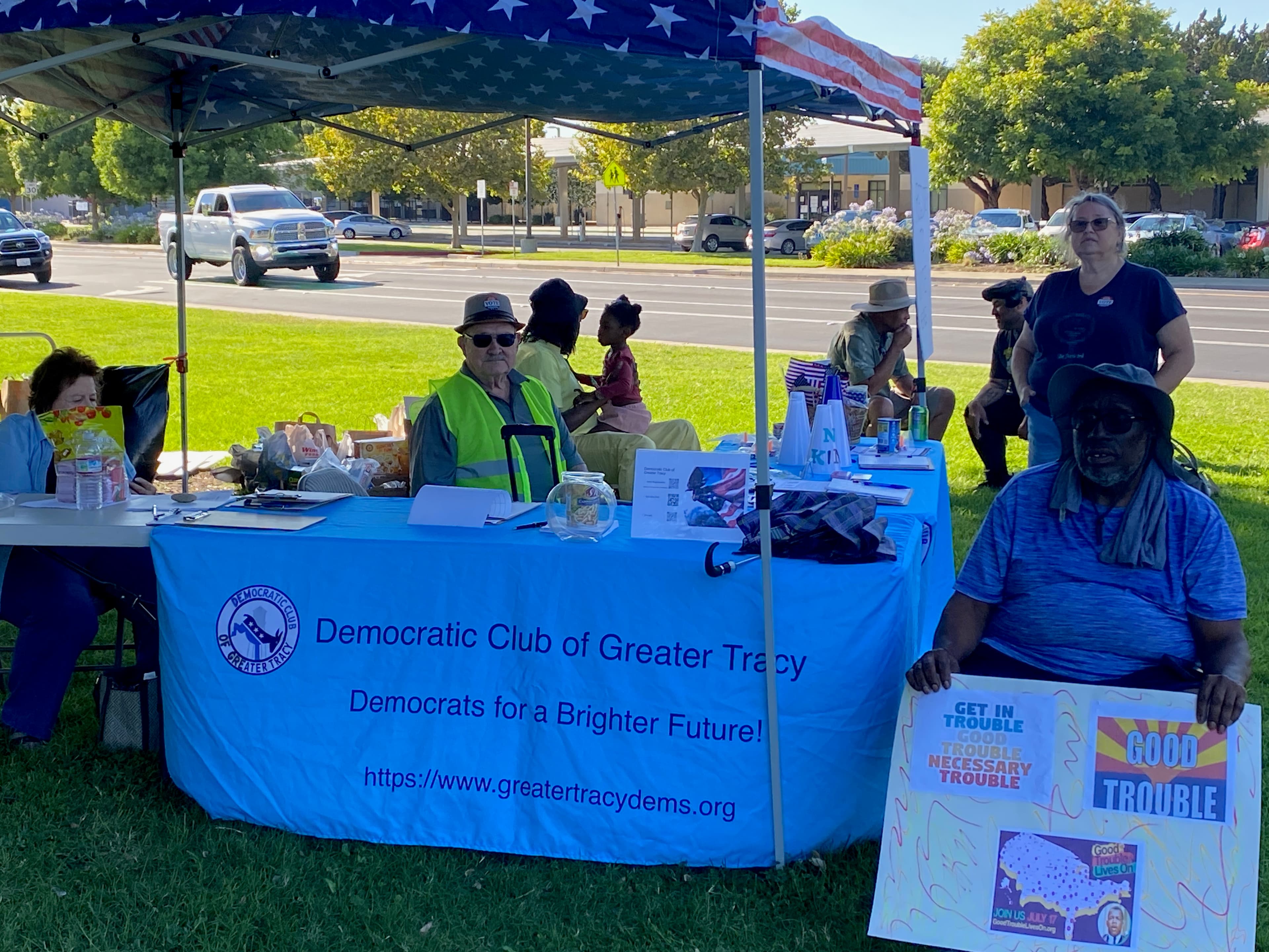 Community members gathered for a Good Trouble Lives On remembrance event